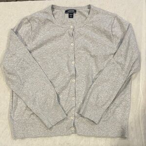 Lands' End Women's Light Gray Cardigan